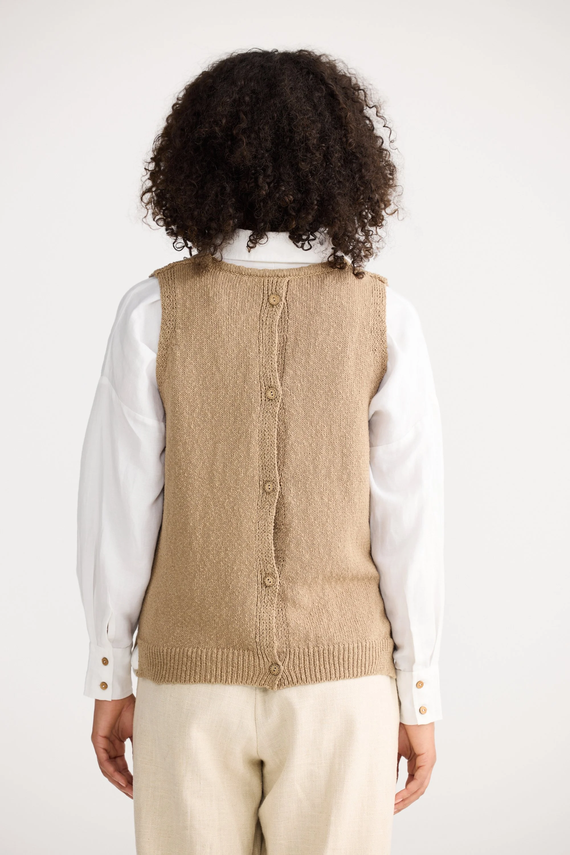 Shanty Tribeca Knit Vest Stone — Cotton Wool | Womens And Mens
